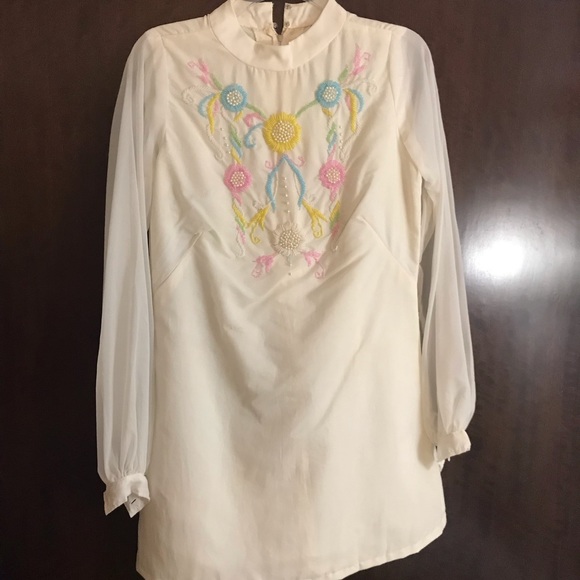 Vintage Dresses & Skirts - Vintage 60s  mod beaded mini dress. Small